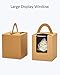 YoTruth Clear Bakery Rustic Brown Kraft Paper Single Cupcake Boxes Individual Containers With Window Insert And Handle 50 Count