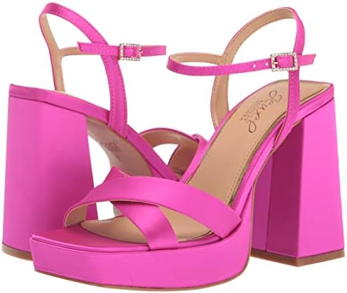 Jewel Badgley Mischka Women's Rainbow Heeled Sandal, Pink Satin, 6.5 | Image 6