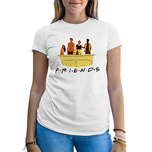 B&S Boutique Pogue Life Inspired by Friends TV Series Outer Banks Maglietta Bianca Donna Size XL