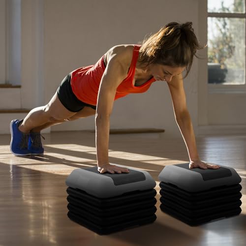 image for Fitvids Step Aerobic Platform, Exercise Step with 5 levels Adjustable 