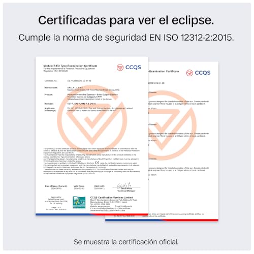 Miniatura 4 de ORRO Gafas para Eclipse Solar de 45 mm, Pack de 2/6/12, Se Ajustan sobre Gafas Graduadas, Protección Ocular Certificada, Ensayadas según EN ISO 12312-2:2015, Marcado CE - Ajuste Edge