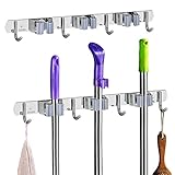 【2 Stück Besen Mop Halter】Räumen Sie Besen, Mopp, Rechen, Werkzeuge und mehr auf! Bewerben Sie sich in Ihrer Garage, Garten, Küche, Wäscherei, Büro und mehr. Dieser besenhalterung wand eignet sich hervorragend für den gewerblichen Gebrauch und dank des wetterfesten Designs sogar für Ihre Gartengeräte im Freien oder auf dem Schuppen!