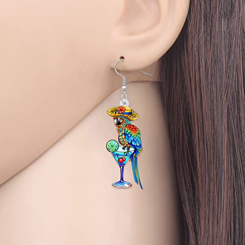 Bonsny Acrylic Drop Dangle Sweet Parrot Bird Earrings Jewelry For Women Gift Charms accessories Original Design2