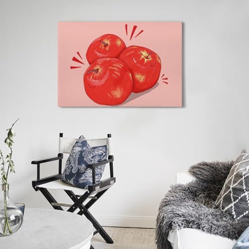 Tableau moderne pommes rouges art mural esthétique sur toile - 5