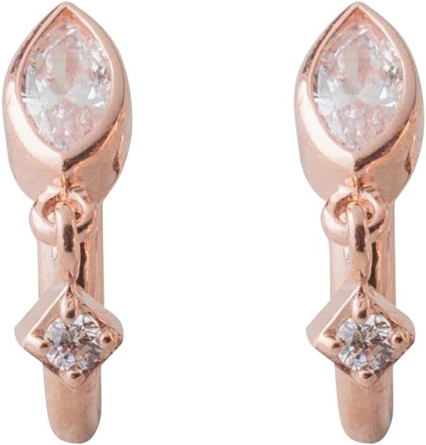 ete ピンクゴールド イヤリング ワンコ 【ete】 ビジューハグピアス