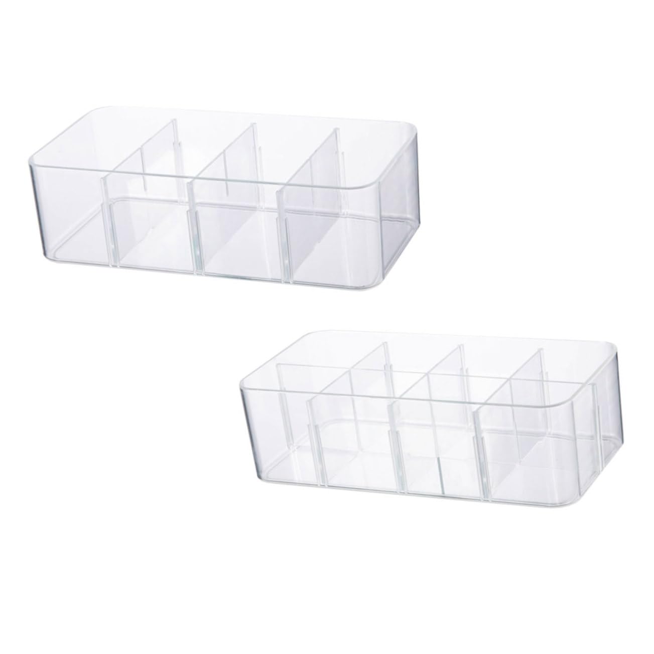 Zerodeko 2piezas Caja Almacenaje Transparente Organizadora De Ropa Interior Calcetines Sujetadores Bandeja Clasificadora