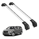 ERKUL Roof Rack Cross Bars for Kia Sedona 2015-2021 | Aluminum Crossbars with Anti Theft Lock for Rooftop | Compatible with Flush Rails - Silver