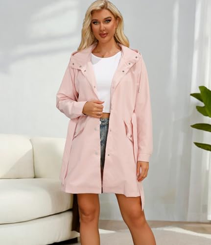 Women's Lightweight Anorak Utility Jacket Button Down Spring Waterproof Coat Fall Casual Hoodies4