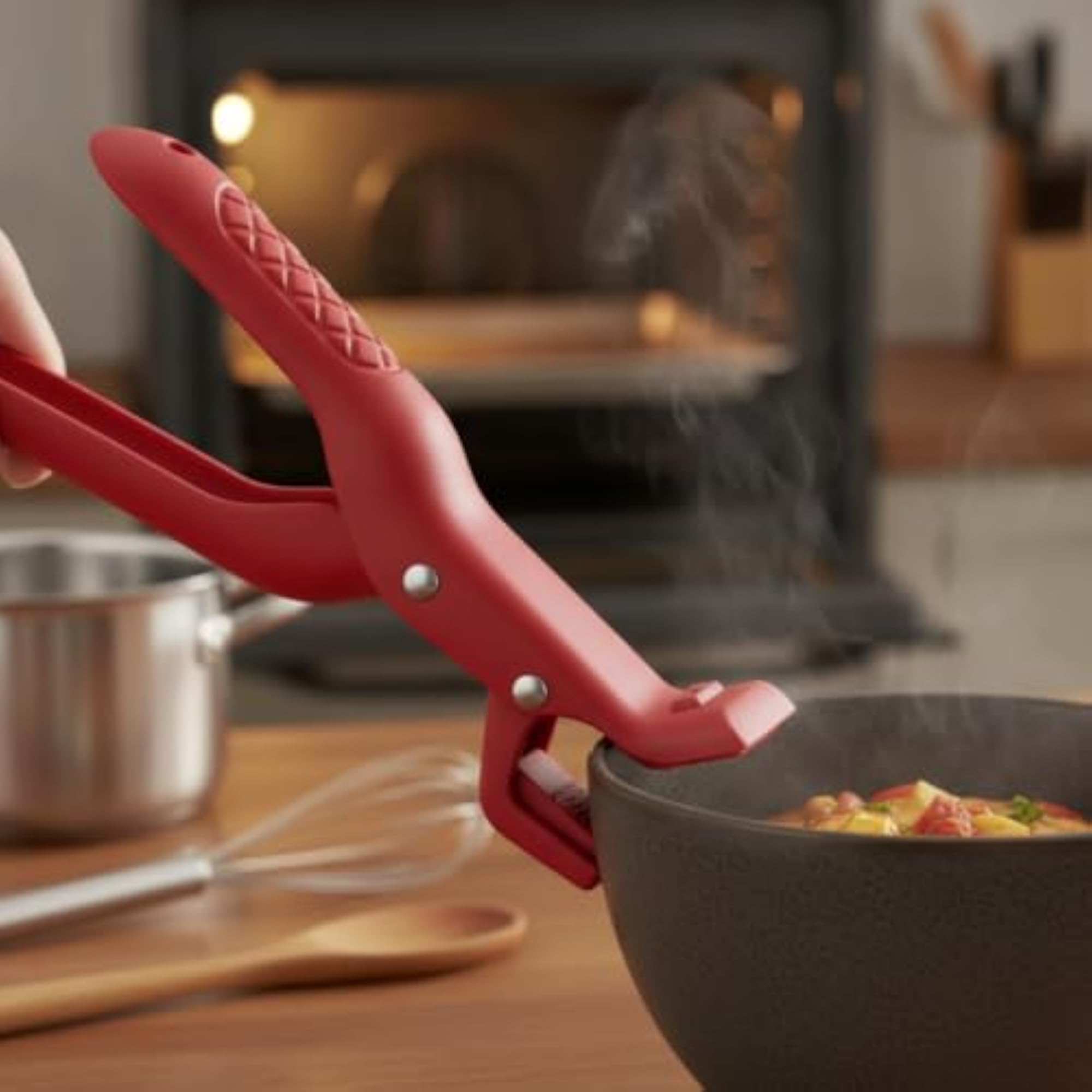 Heat-Resistant Silicone Pot Clip for Kitchen Use