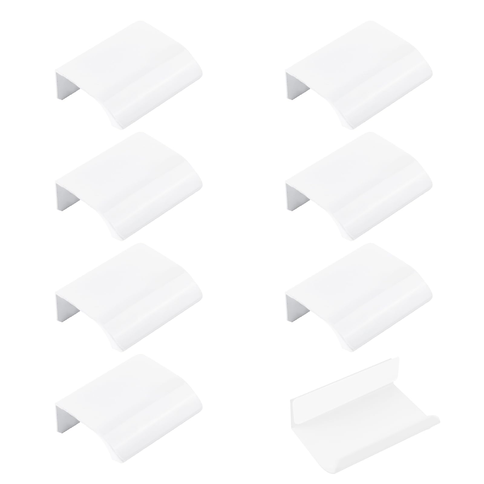MOROBOR Finger Edge Pull, 8pcs Concealed Handle Auminum Alloy Invisible Handle 50mm White Furniture Handles Self-Stick Instant Cabinet Drawer Pulls