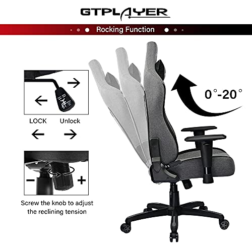 GTPLAYER Gaming Stoel Bureaustoel Gamer Ergonomische Stoel Verstelbare in Hoogte Verstelbare Gamerstoel met Ergonomisch… - Image 5