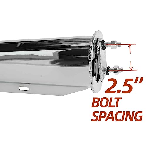 Image of 30 inch Heavy Duty Spring Loaded Stainless Steel Mud Flap Hangers for Semi Trucks All in One Kit - Straight - Bolt Spacing: 2.5 inch - Kit Contains All Hardware, 1 Pair (2 PCS), (Polised S.S.)