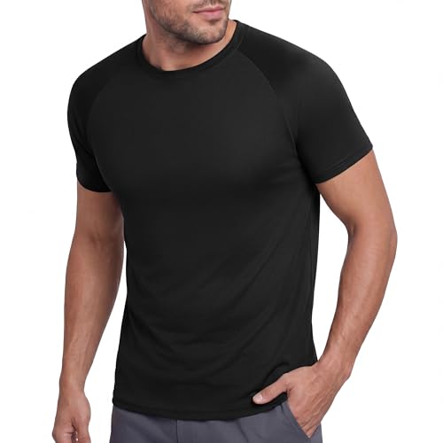 Men's Casual Black Quick Dry Workout Shirts