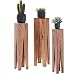 Produktbild FineBuy Beistelltisch 3er Set Massivholz Akazie Wohnzimmer-Tisch Design Säulen Landhausstil Couchtisch quadratisch Holztisch Natur-Produkt braun Echt-Holz Unikat Türme 4 Stanbeine Anstelltische