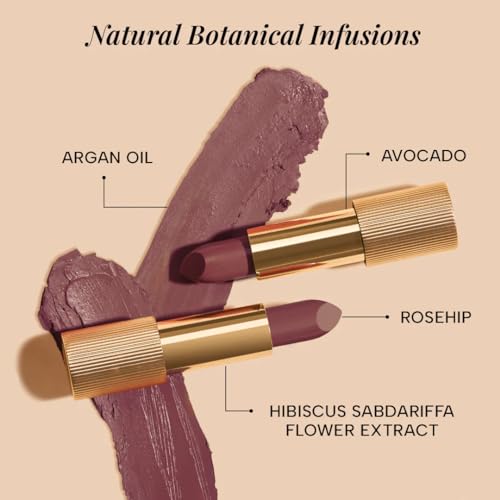 Image of RAS Luxury Oils Lumiere Satin Matte Lipstick | 8-Hr long stay Creamy Matte, Non-Drying, Lightweight & Pigmented | Natural infusion of Argan & Avocado | Vegan, Cruelty-Free