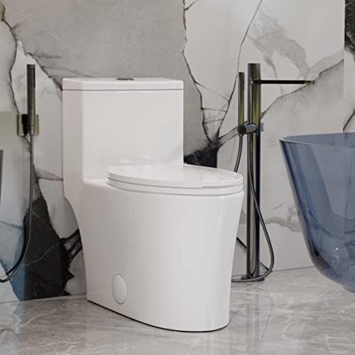 KE KING 1.28 GPF High Efficient Dual-Flush Elongated One-Piece Toilet (Seat Included) White
