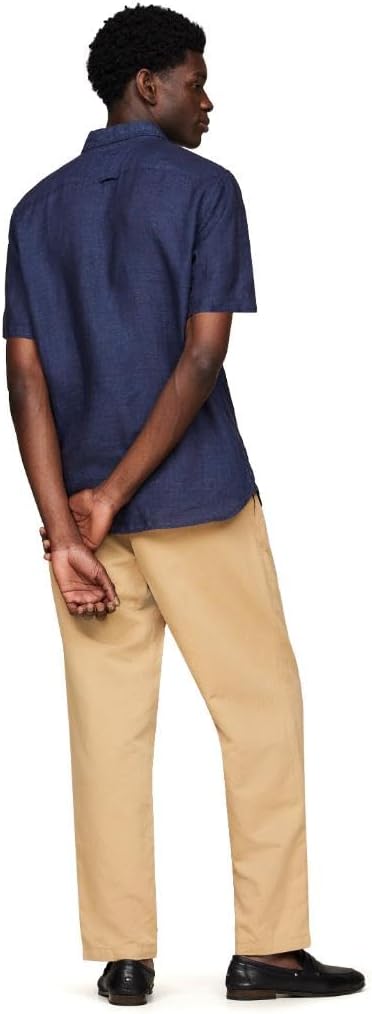 Tommy Hilfiger Mens Short Sleeve Casual Linen Button Down Shirts in Regular Fit - Image 4