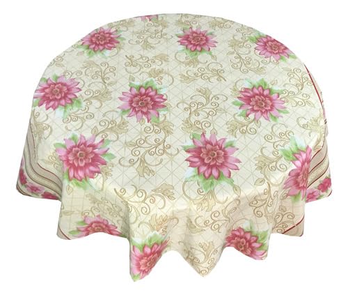 Genérico, Plastico térmico Toalha Mesa Redonda Jardim 4 Cadeiras 1,40m Nome do desenho:Jardim;Cor:co