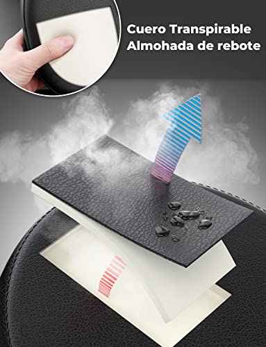 Miniatura 4 de Oasser Reposacabezas Coche Reposacabezas Coche Niño 360 Grados Ajustable De Cuero Transpirable Apoya Cabeza Coche Para Adultos Niño Negro