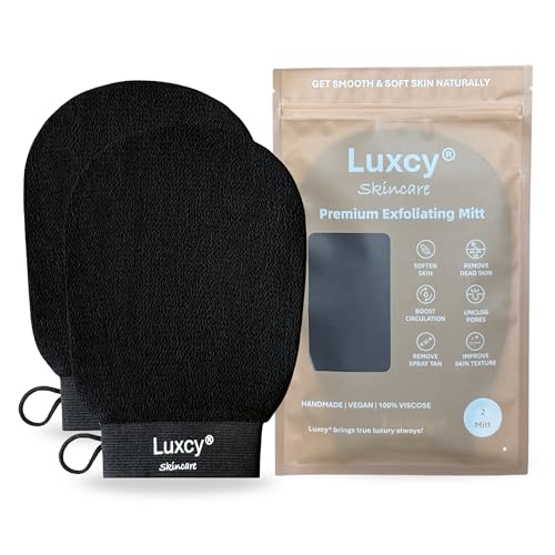Luxcy Premium Korean Exfoliating Mitt & Body Scrubber Glove, Viscose