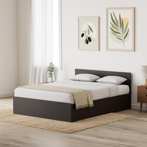 Image of Amazon Brand - Solimo Altamore Engineered Wood Queen Bed with Box Storage (Wenge Finish)