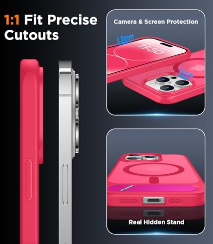 Image of Magnetic Compatible with iPhone 14 Pro Max Case, [Built-in Invisible Kickstand][Compatible with MagSafe] [Military Grade Shockproof] Slim Translucent Matte Phone Case for iPhone 14 Pro Max 6.7 inch