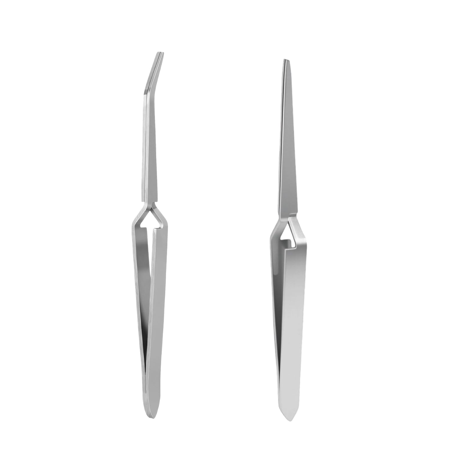 2 Pièces Pince a Pincher, Pince à Cils, Pincettes à Épiler à Bouts Droit et Courbé, Pinces à Extension de Cils en Acier Inoxydable, pour DIY, Manucure, Extensions de Cils