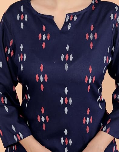 Image of Malikcraft Women's Rayon Printed Short Kurti Stylish Kurta for Women Trendy Short Kurta for Daily & Office Wear PR1