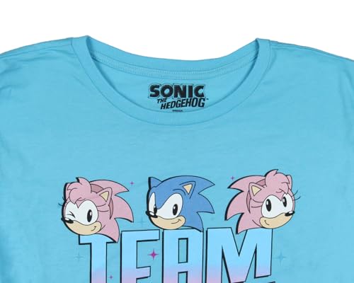 Mad Engine Sonic The Hedgehog Girl's Sonic and Amy Rose Team Sonic Kids Short-Sleeve Graphic Print T-Shirt3