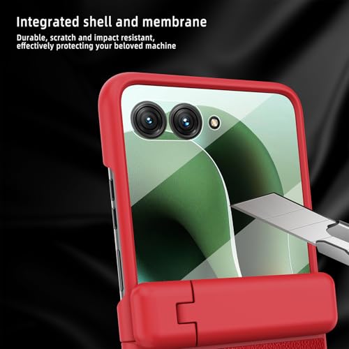 Image of BOUNCEBACK Back Case Cover for Motorola Razr 50 Ultra| Shockproof | Kickstand | Faux Leather | Hinge Cover - (Black)