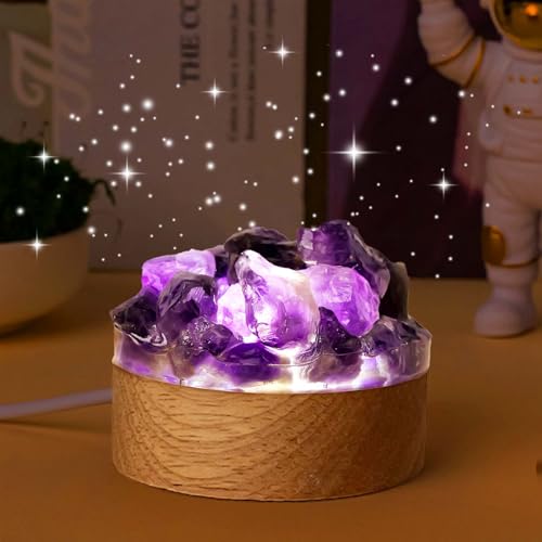 Runyangshi Amethyst Night Light with Crystal Decor