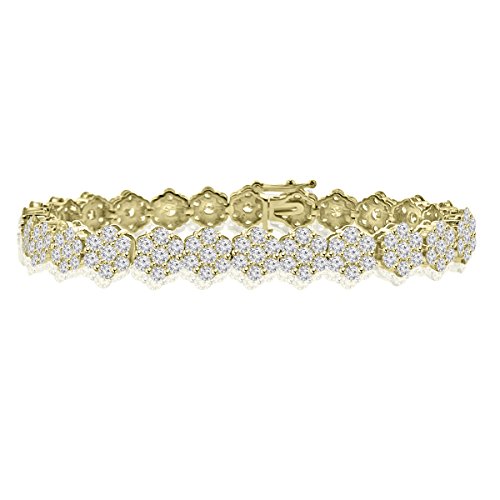 Madina Jewelry 10.65 ct Ladies Round Cut Diamond Tennis Bracelet in (Color G Clarity SI-1) in 14 Kt Yellow Gold 41ONghmYhaL