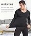 HUBGFEQ Mens V-Neck Thermal Underwear Set Long Johns Autumn Winter Shirt Pants 2 Pcs Set Thermal Clothing-Dark Grey-Asian Size XL