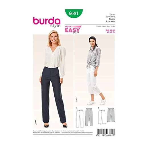 Burda B6681 Patron de Couture Pantalon Papier Blanc 19 x 13 x 1 cm