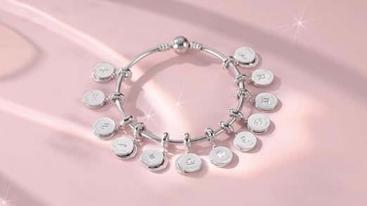 Charm In Argento Sterling 925 - Ciondolo Stelle&Luna&Sole Con Chiave Per Bracciali E Collane, Regalo Donna In Oro Rosa - Foto 4
