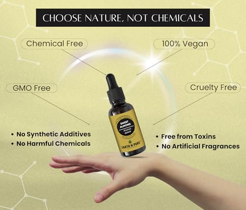 Image of Earth N Pure Sweet Almond Oil (Badam Oil) Cold Pressed, Therapeutic Grade for Body, Skin, Hair 30 ml