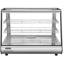 34 Inch Commercial Countertop Food Warmer, 3-Tier Adjustable Pastry Display Case with LED Lighting and Temperature Control, Pizza Warmer for Buffet, Coffee Shop, Restaurant