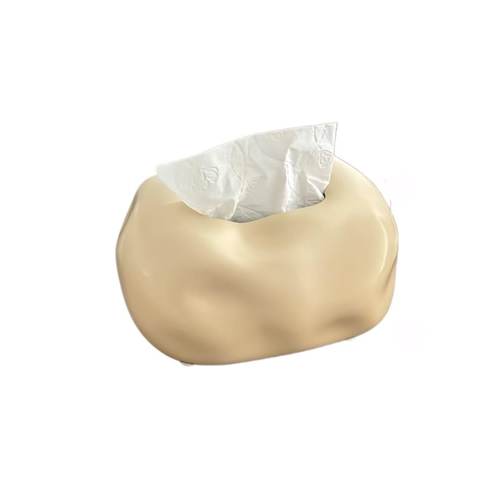 Tissue Case Creative Ceramic Tissue Box Cover Home Hotel Decoration Ornaments Napkin Facial Dispenser Tissue Dispenser(Beige)