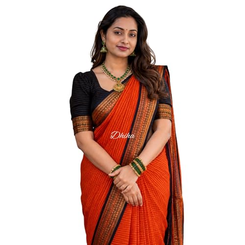 Image of Gadwal Cotton Silk Checked Saree for Women | Pure Kalyani Cotton Checked Saree with Zari Border Tassels & Blouse | Kanjivaram Linen Silk | Handloom Weave
