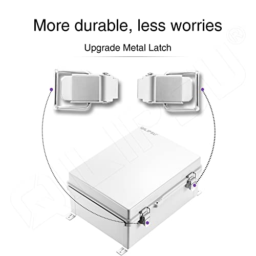 Qilipsu Waterproof Outdoor Junction Box With Inner Door, Ip67 Abs Plastic Electrical Enclosure With Mounting Plate, Wall Brackets, Weatherproof Hinged Door For Projects (14.6"X10.6"X5.9" D) #TOP3