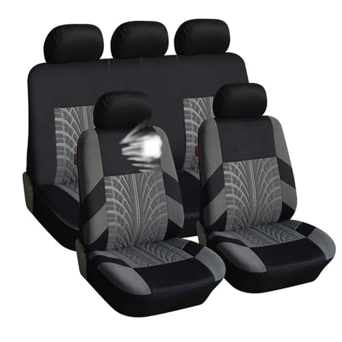 HSXDTK Set Completo di Coprisedili per Chery Dr 4.0 Dr 5.0 Dr 6.0, Soft Confortevole Traspirante Protezione per Sedili Auto, Accessori Auto Interno,5 Seats-Grey