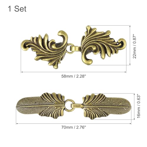 Image of uxcell Vintage Sweater Clips, Cape Cloak Clasp Retro Cardigan Clips Shawl Collar Clasp Dress Shirt Brooch Clip
