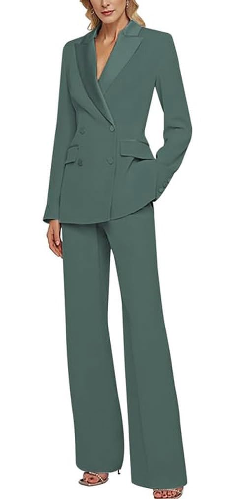 Double Breasted Women Suit for Work Professional 2 PC Business Suit Prom Party Tuxedos