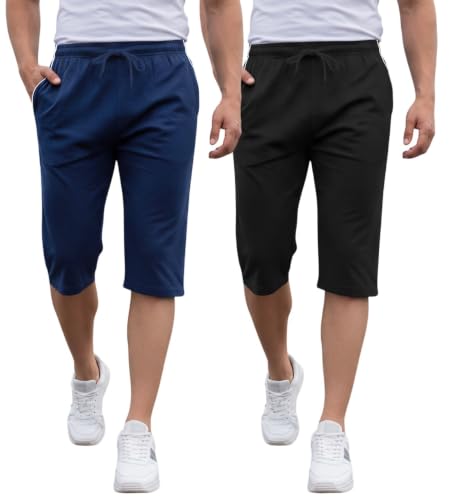 Image of FEEL TRACK Men's Regular Fit Three Fourth Capri (Pack of 2)