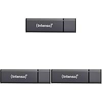 Intenso Alu Line - Chiavetta USB da 8GB - Pendrive USB 2.0, Antracite (Confezione da 3)