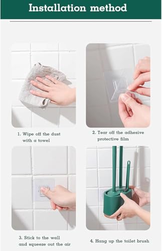 Image of 4 In 1 Toilet Cleaning Brush And Holder Set For Bathroom, Soft Silicone Bristle Toilet Brush, Removable Water Drawer, Ergonomic Long-Handled Toilet Brush (4 In 1 Brush), White