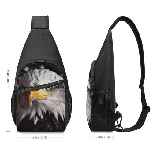 Bolso tipo sling para mujer y hombre con diseño bandera EEUU miniatura 2