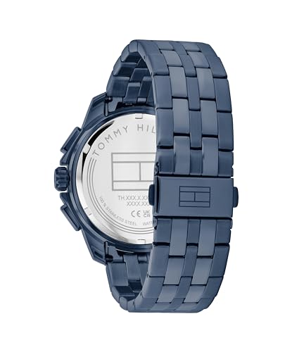 Image of Tommy Hilfiger Men's Blue-Tone Stainless Steel Bracelet Watch, 22 mm