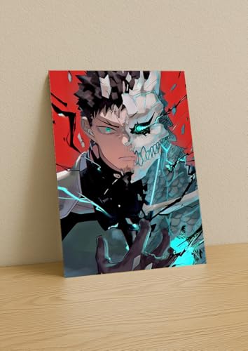 Image of NIJUKA Anime Printed A4 Size Metal sheet Poster For Home And Room Decoration | For Anime Art Fans Boys And Girls (Kafka Tranform to Kaiju)