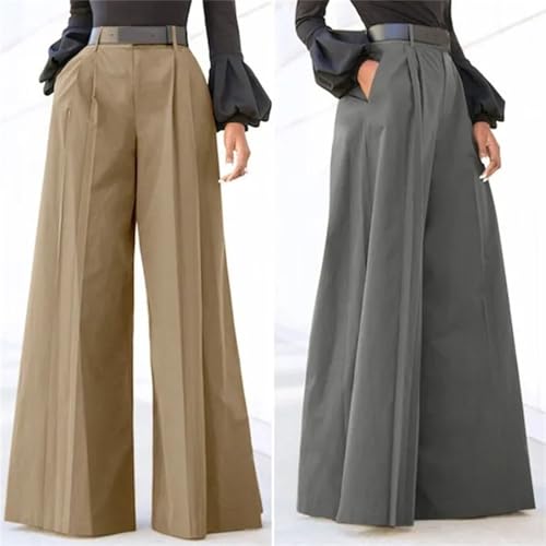 High Waisted Palazzo Wide Leg Pants Women Dressy, Tall Plus Size Formal Black High Waisted Wide Leg Dress Pants for Women2
